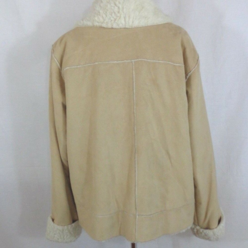 COLDWATER CREEK SZ L FAUX FUR SUEDE  JACKET - Picture 5 of 6